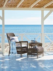 Sika design Dawn loungestol til haven med skammel og suzy sidebord 